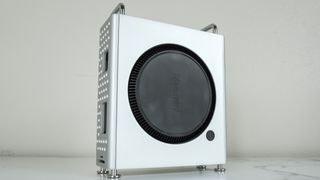 A Mac mini M4 in the Orico MiniPro Dock Case on a desk