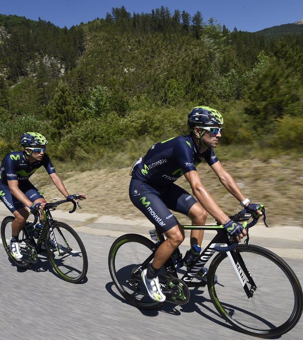 Alejandro Valverde was dropped on the penultimate climb