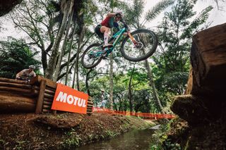 ARAXA, BRAZIL - APRIL 20: Haley Batten of United States competes in the UCI Mountain Bike World Cup Araxa Cross Country Short Track Elite on April 20, 2024 in Araxa, Brazil. (Photo by Piotr Staron/Getty Images)