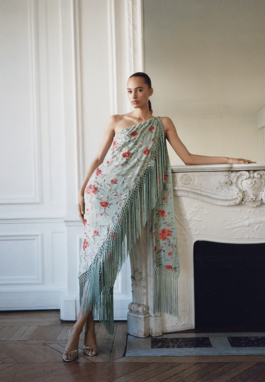 MANGO, Asymmetrical Dress With Embroidered Fringes - Women | Mango Usa
