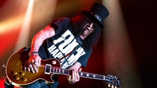 Slash performs with Myles Kennedy and The Conspirators at OVO Arena Wembley on April 05, 2024 in London, England. 