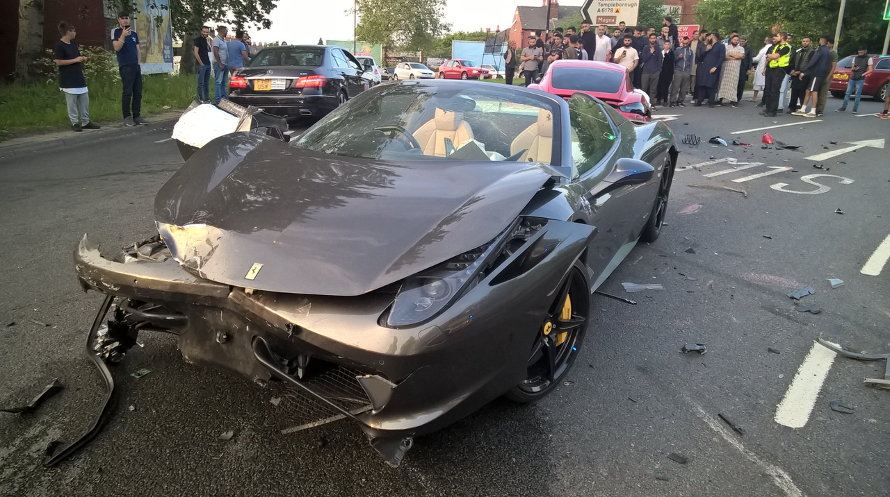 Ferrari Porsche crash