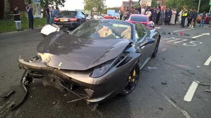 Ferrari Porsche crash
