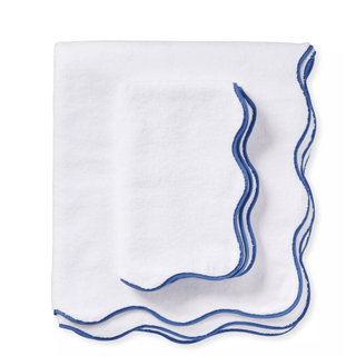 towels with blue edge detail