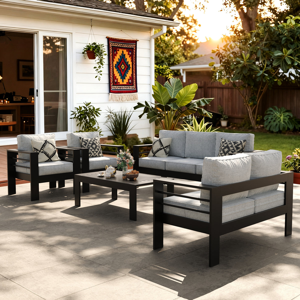 Layinsun Alturas Searl Product 7 - Person Outdoor Seating Group With Cushions &amp;amp; Reviews | Wayfair
