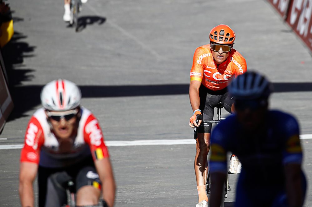 Greg Van Avermaet finishes the 2019 Strade Bianche
