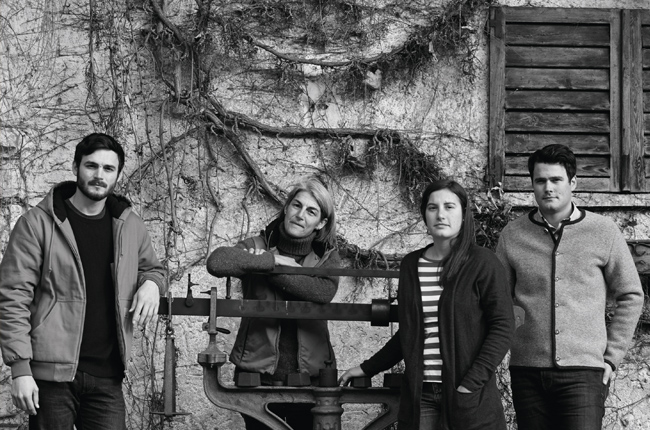 Elisabetta Foradori (second from left) with her children, Theo, Myrtha and Emilio Zierock