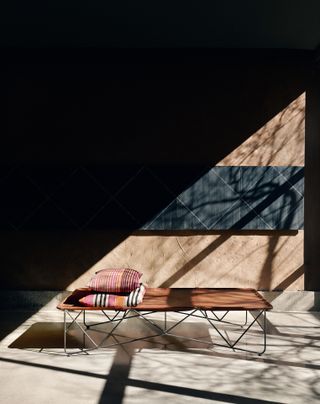 Strong light and shadows at house in Marfa