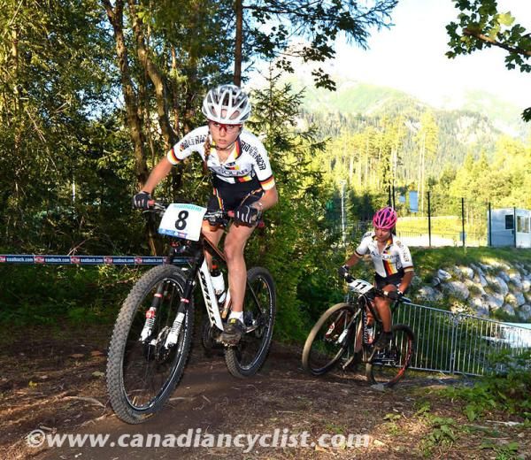Sofia Wiedenroth leads Lena Putz (both Germany) in the race for second place