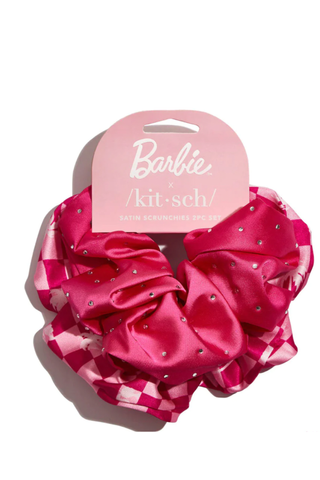 Barbiecore Hot Pink Trend 2023 | BARBIE X KITSCH SATIN BRUNCH SCRUNCHIES SET