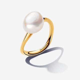 Baroque Treated Freshwater Cultured Pearl Ring