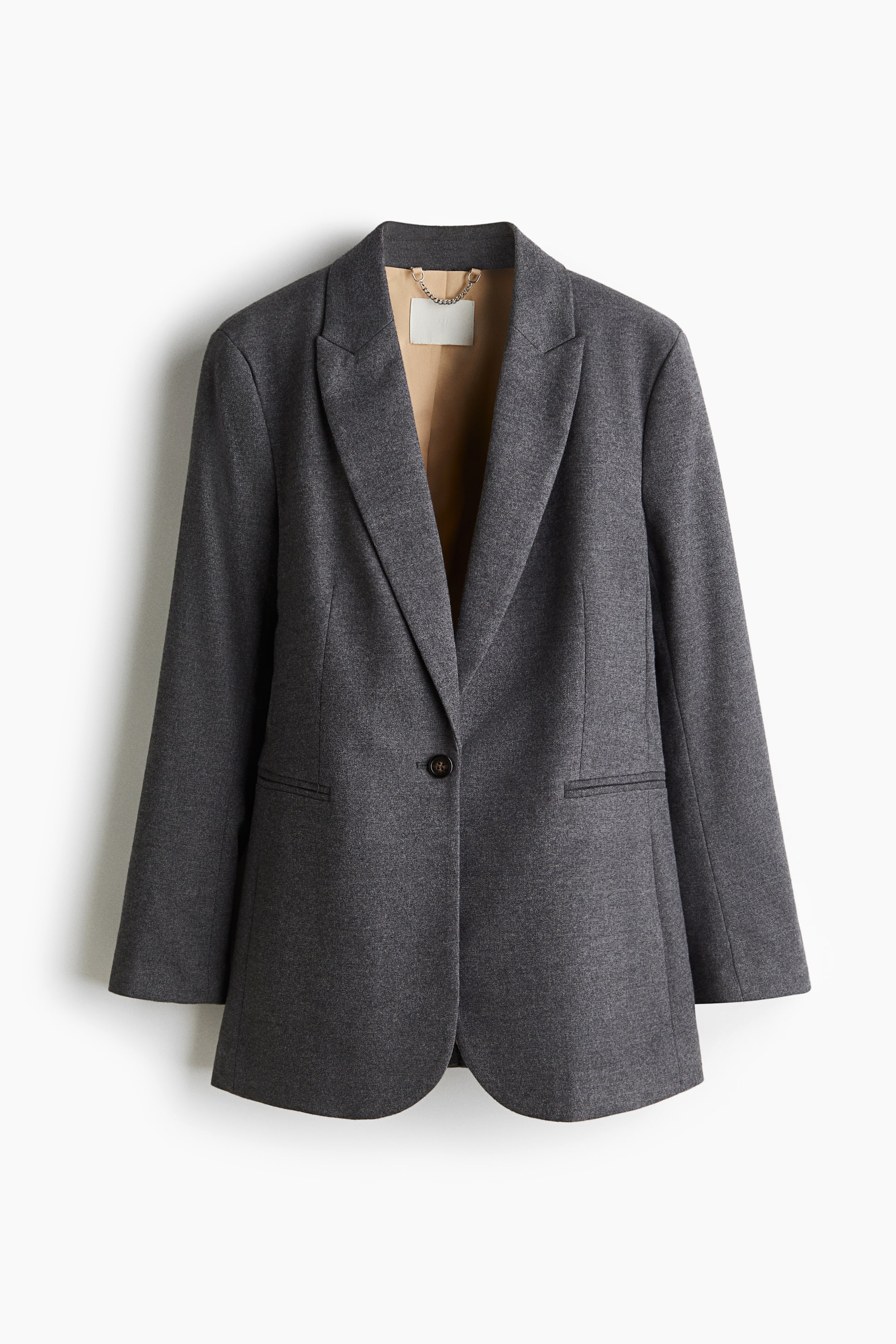 Single-Breasted Blazer - Navy Blue