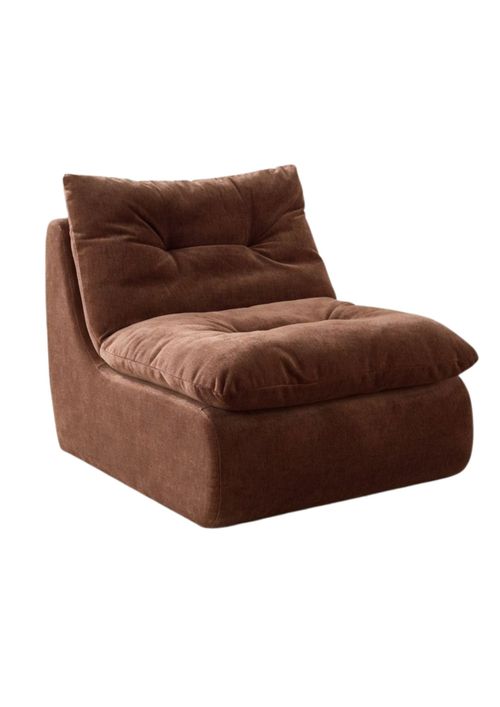 Immy Relaxed Accent Chair in Chenille Dark Rust