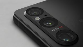 A close-up of the Sony Xperia 1 V's cameras
