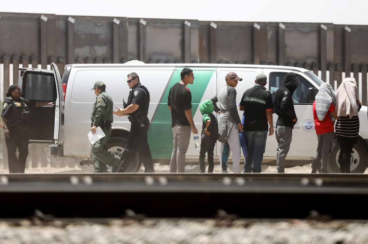 Migrants at the U.S. border.