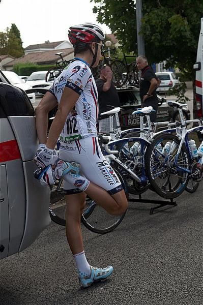 Some pre-race stretching
