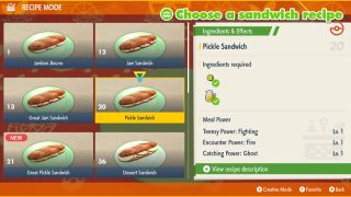 Pokémon Scarlet and Violet pickle sandwich