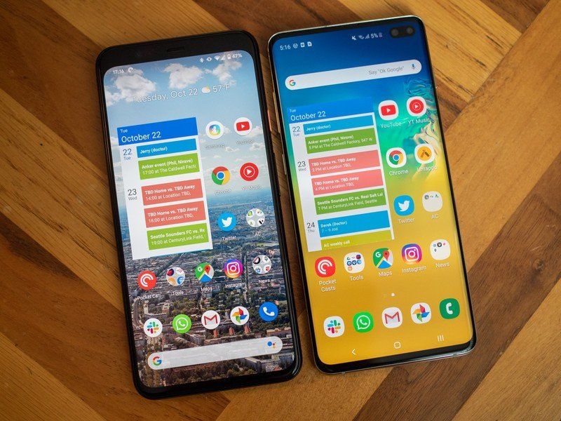 Google Pixel 4 XL and Galaxy S10+