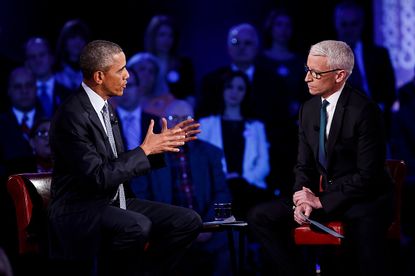 President Obama and Anderson Cooper.