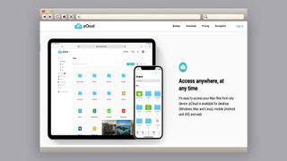 pcloud interface on smartphone and desktop screens