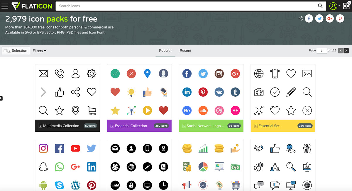 Free icons: Flaticon interface
