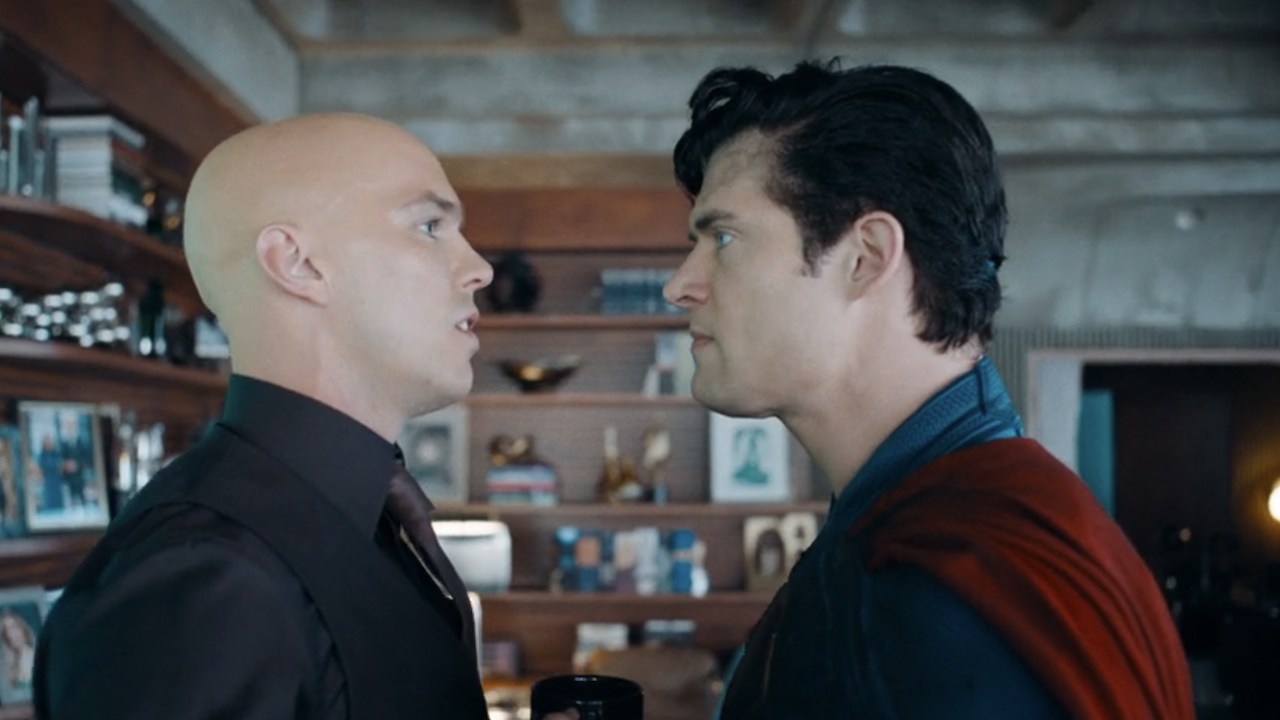 Lex and Superman face to face in his office.