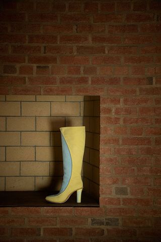 Tschabalala Self heeled Ugg boot in yellow and sky blue