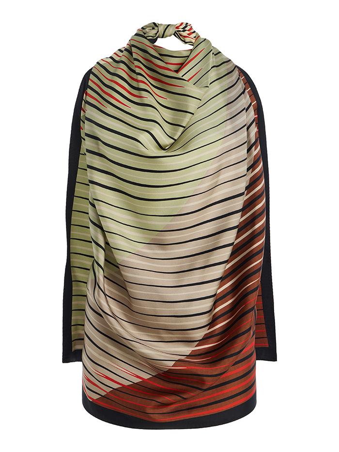 KALLMEYER, Fluted Silk-Twill Scarf Top