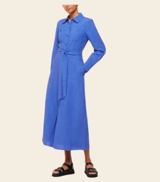 Image of blue shirt dress