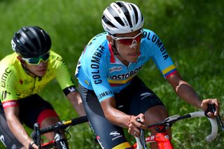 Jarlinson Pantano (Trek-Segafredo) riding for the Colombian national team