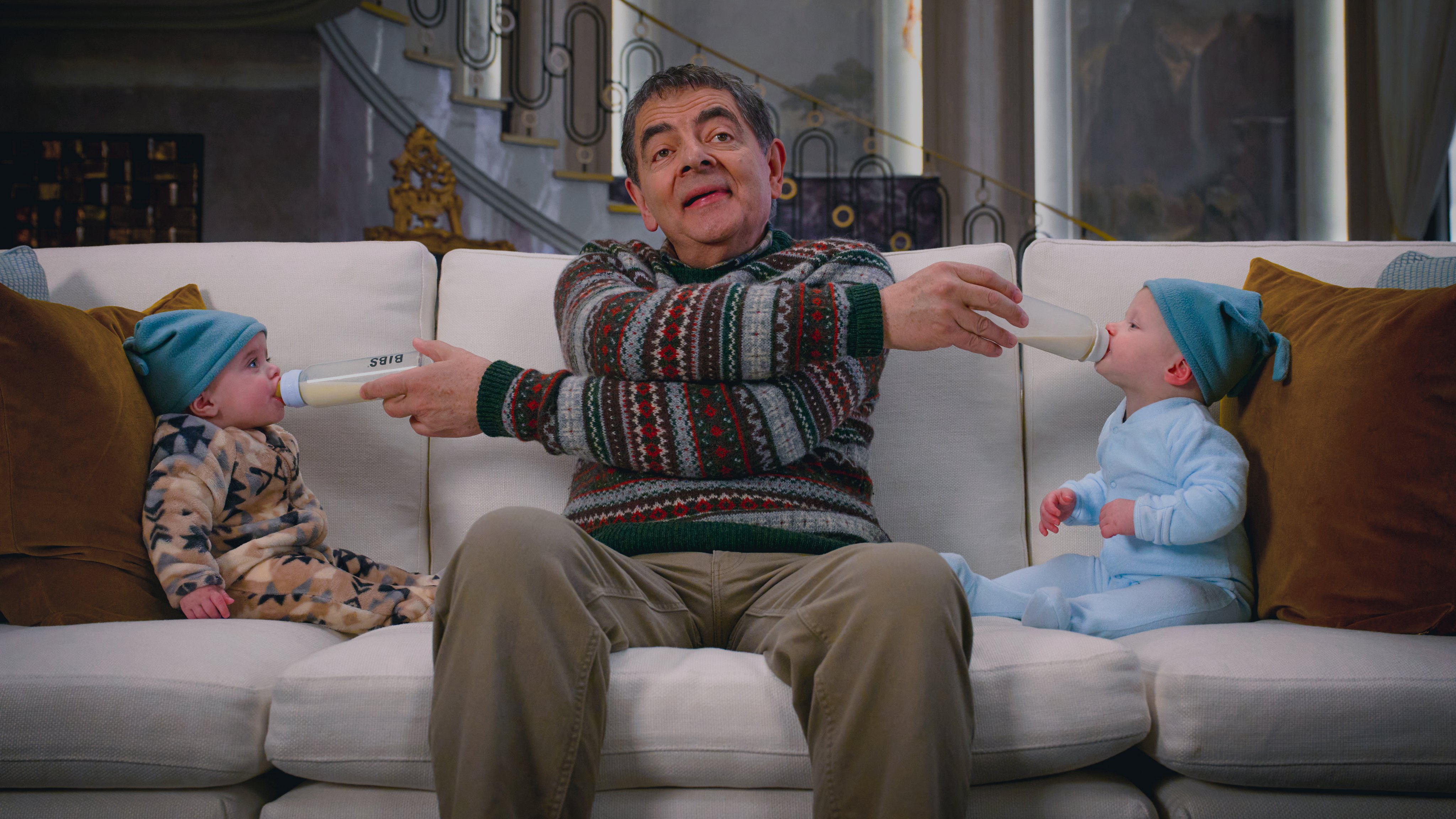 Screenshots of Rowan Atkinson in Man vs Baby