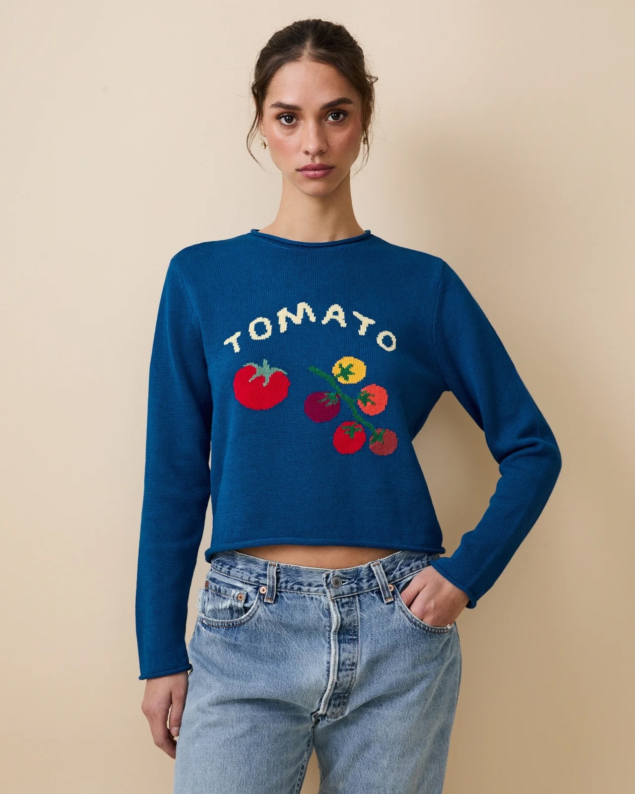 Rowing Blazers, Cotton Ramie Tomato Sweater Blue
