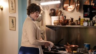 Sarah Lancashire cooking as Julia Childs in Julia