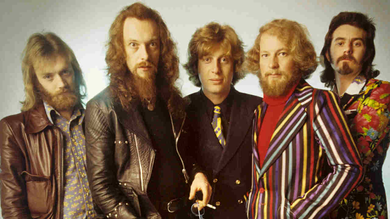 Jethro Tull posing for a photograph in 1972