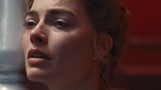 Margot Robbie crying in Wuthering Heights