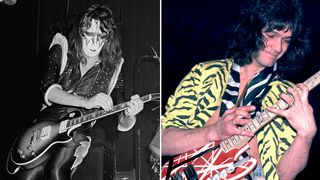 Ace Frehley and Eddie Van Halen tapping on their guitars