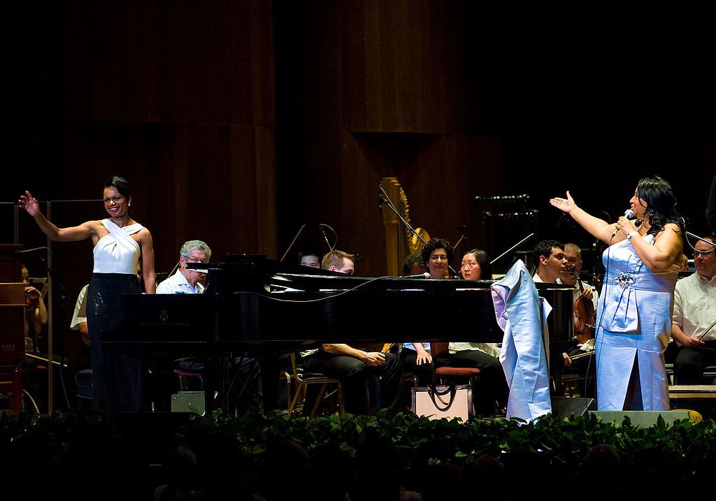 The Philadelphia Orchestra performs with Aretha Franklin and Condoleezza Rice