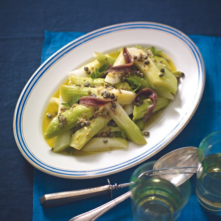 Leeks with Anchovy Vinaigrette Dinner Recipes Woman & Home