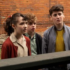 l-r: Clara Stack, Mikkal Karim-Fidler, Jack Molloy Legault, Matilda Legault in 'It: Welcome to Derry.'