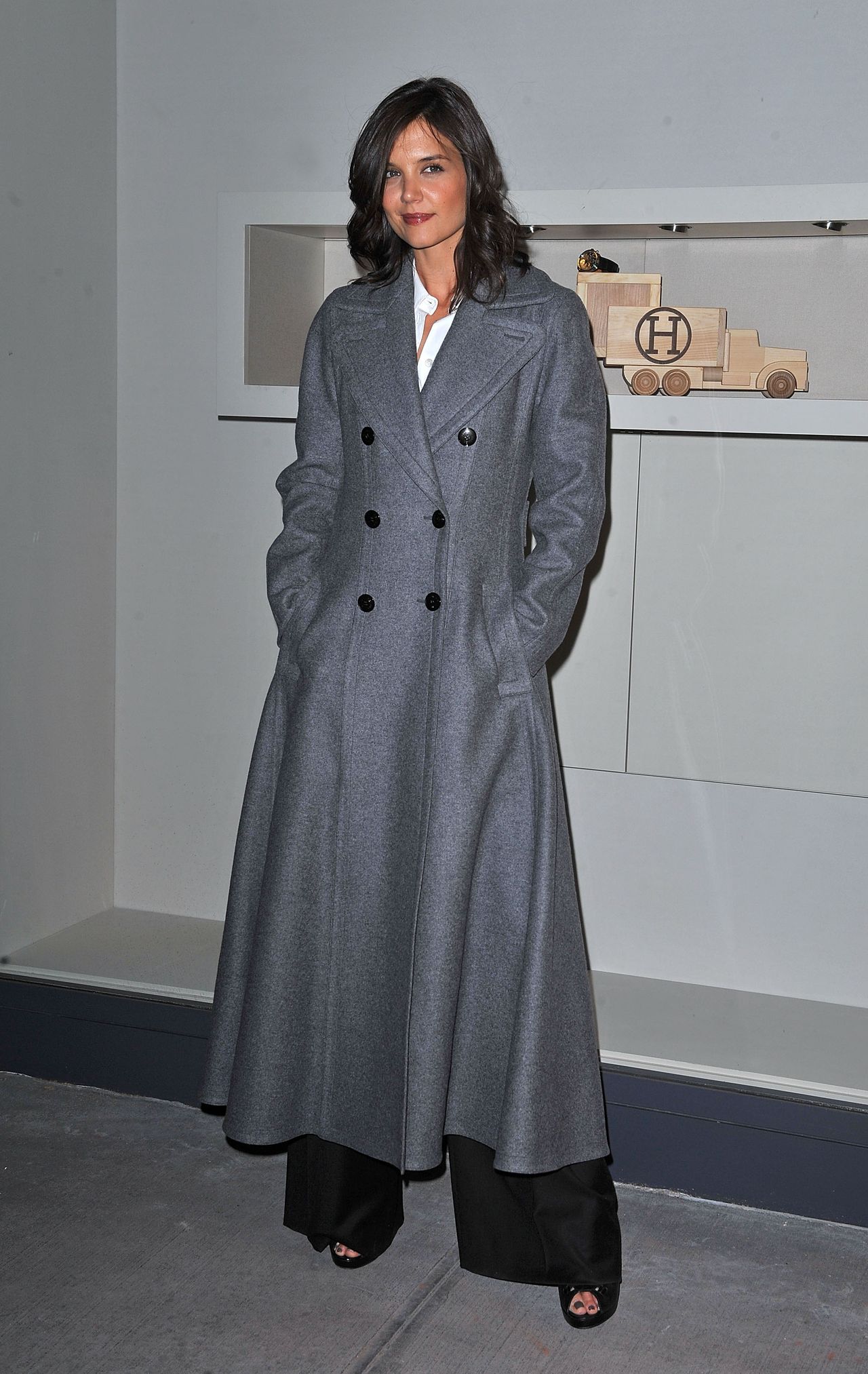 Katie Holmes attends Hermes Men's Store opening on Madison Avenue on February 9, 2010 in New York City. (Photo by James Devaney/WireImage)