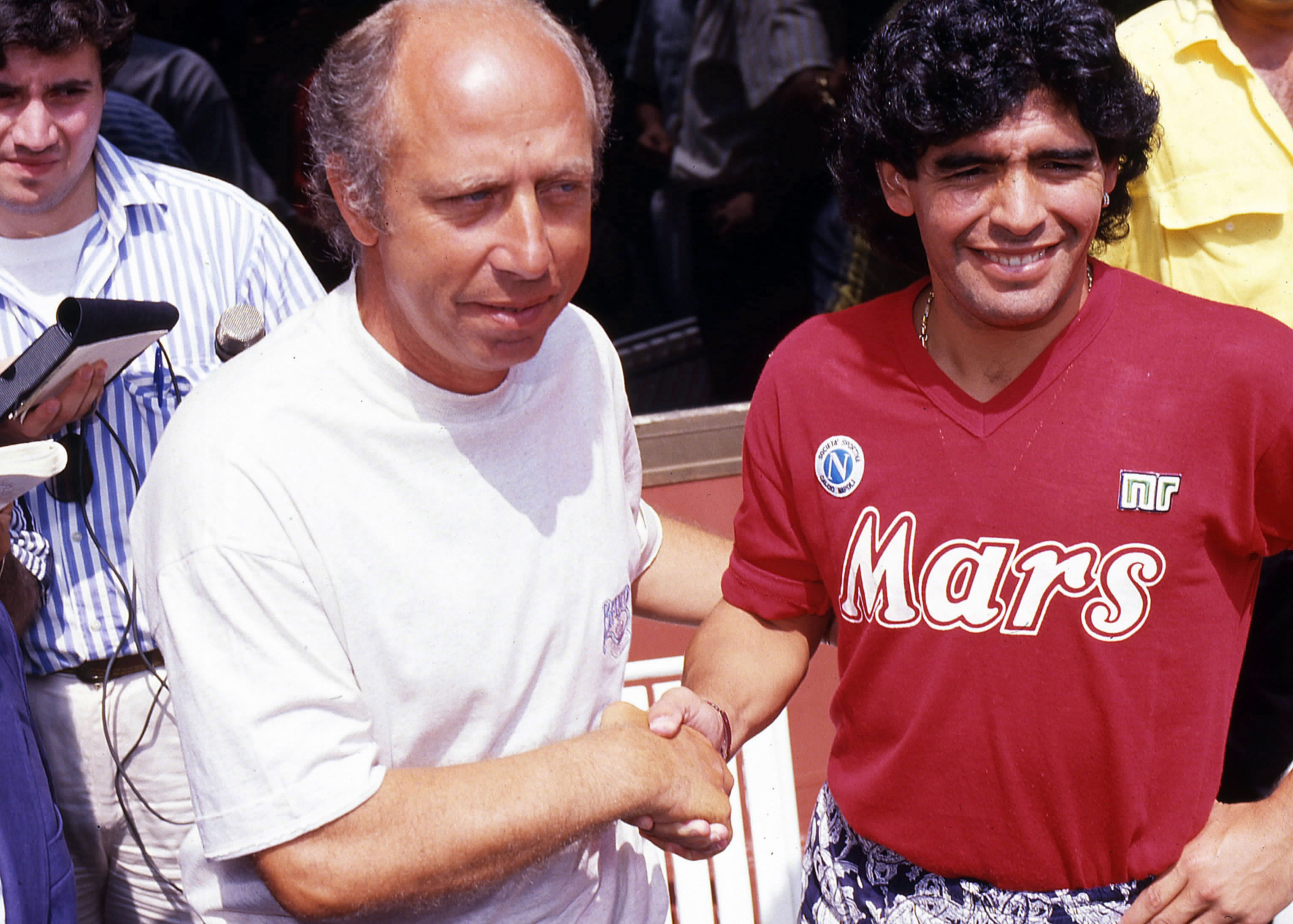 Ottavio Bianchi with Diego Maradona at Napoli in 1988/89.