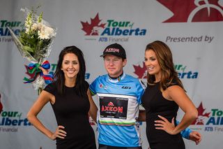 Logan Owen (Axeon Cycling Team) earns most aggressive rider jersey in stage 4 at the Tour of Alberta