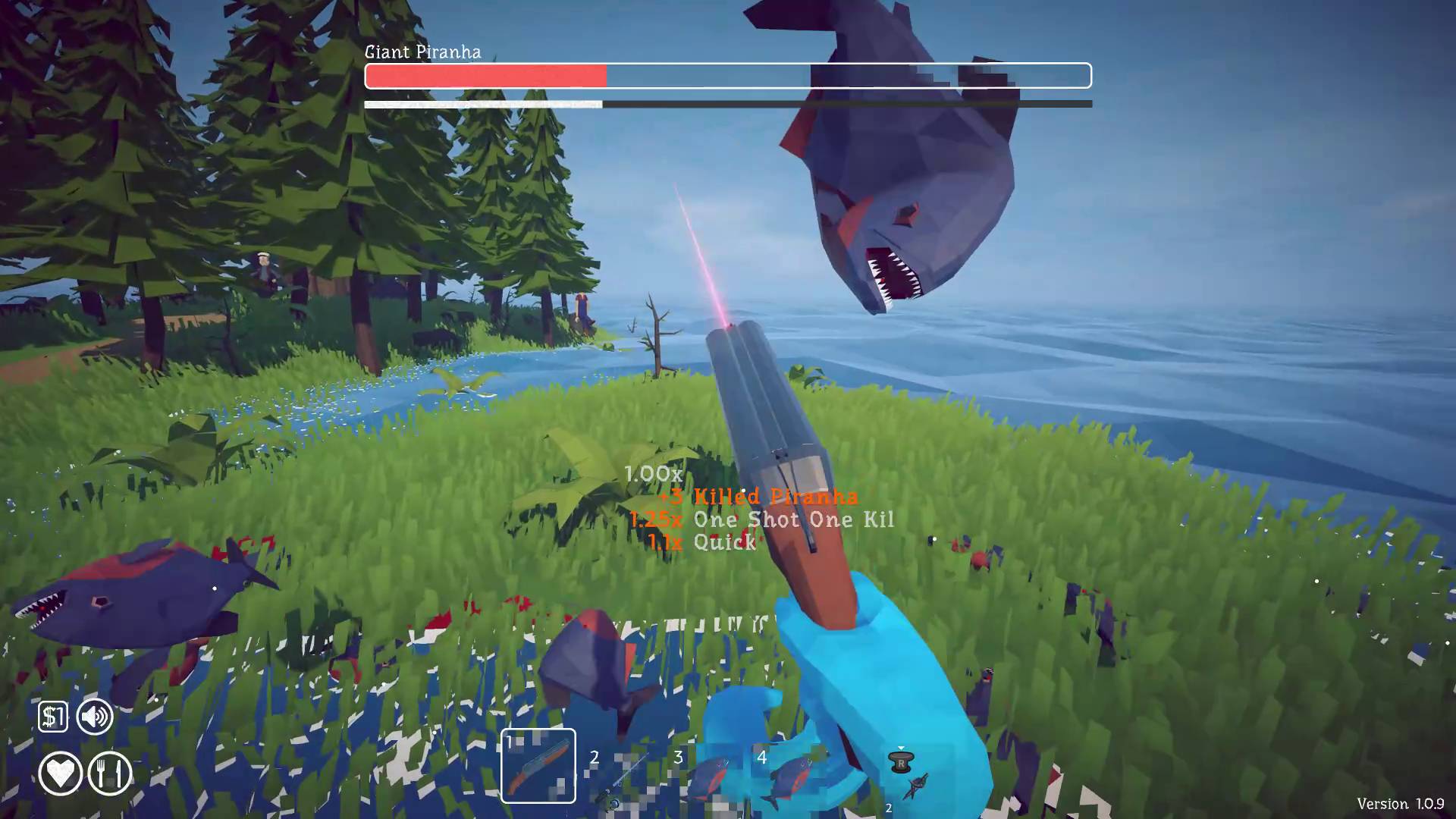 How to Fish Giant Piranha boss with mini piranhas attacking