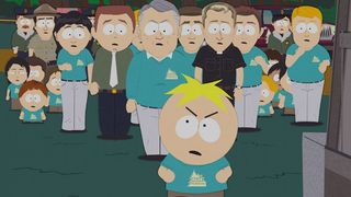 Butters er irritert foran en gjeng voksne