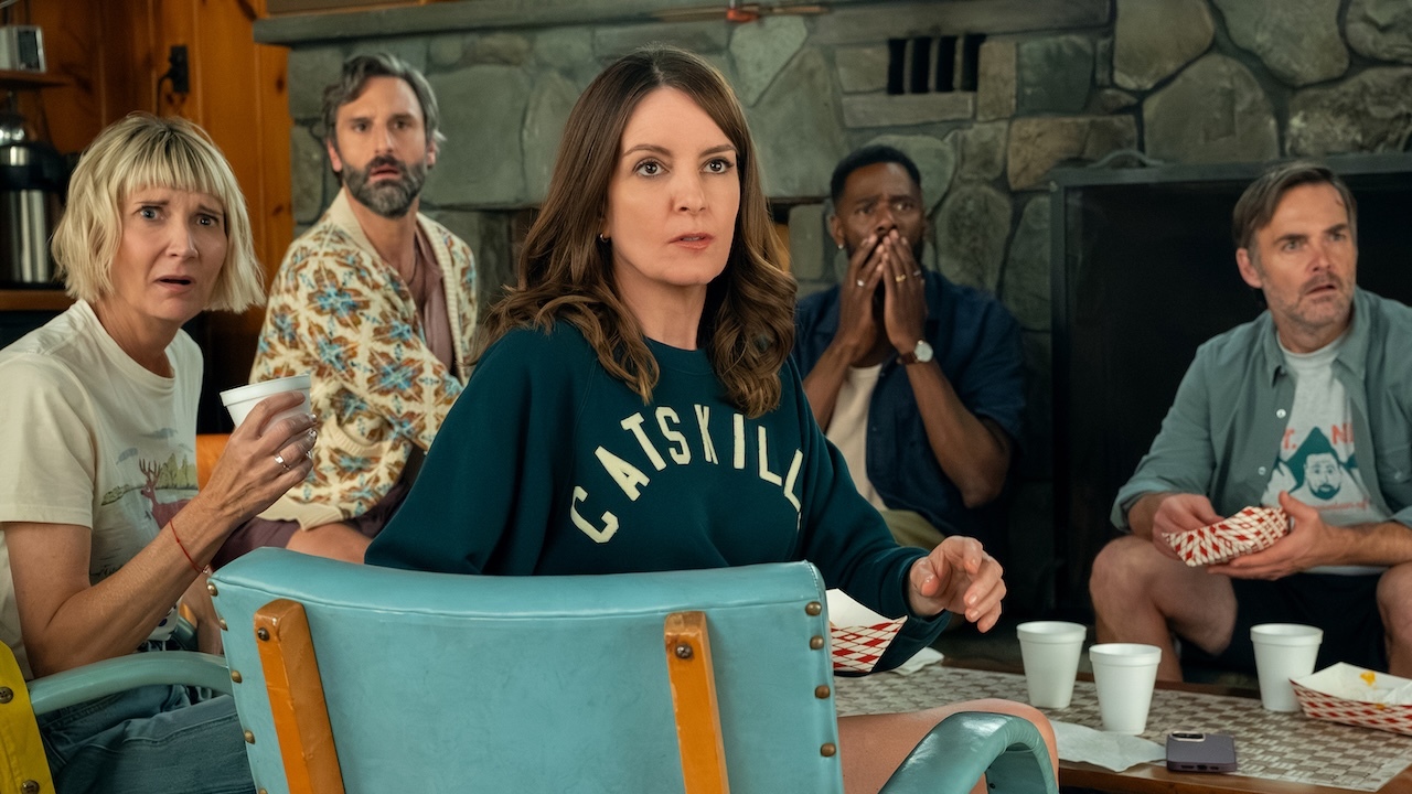 The gang reacting in a shocked way to something. 
