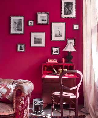 Annie Sloan Home Office Capri Pink Wall Paint Chalk Paint In Emperor's Silk Capri Pink Burgundy And Antoinette