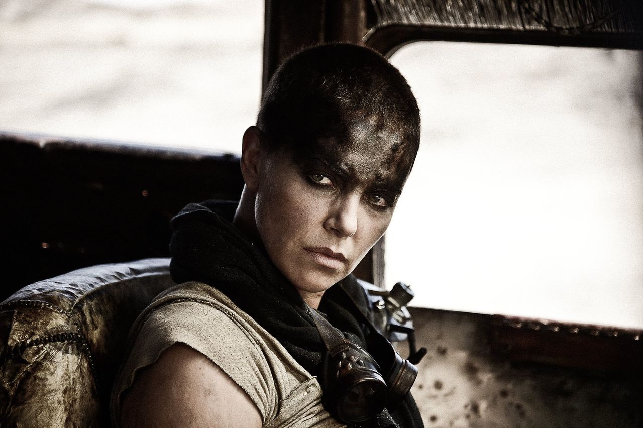 Film still of Charlize Theron as Imperator Furiosa in &amp;#039;Mad Max: Fury Road.&amp;#039;