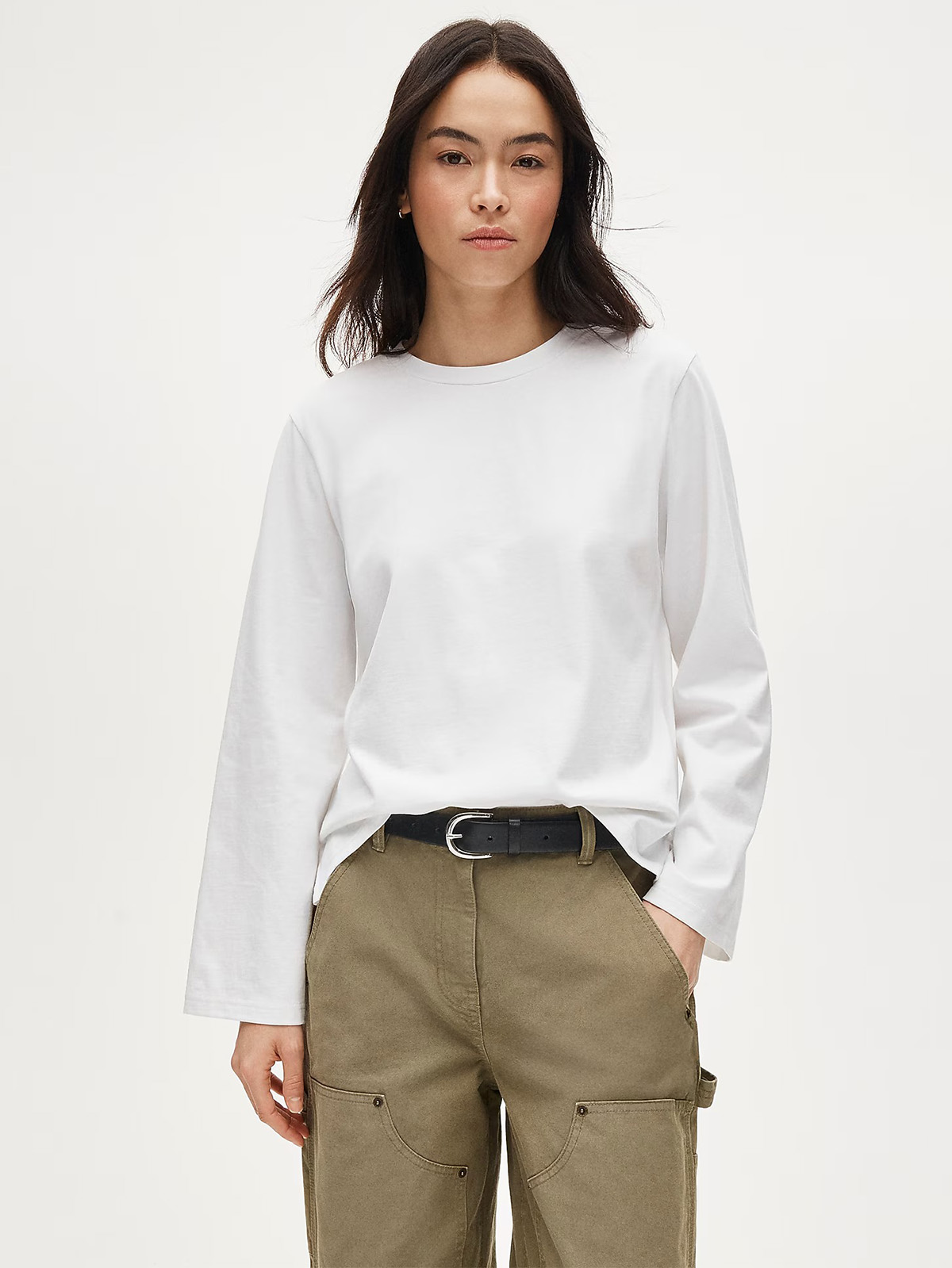 Boyfriend Jersey Relaxed Long-Sleeve T-Shirt