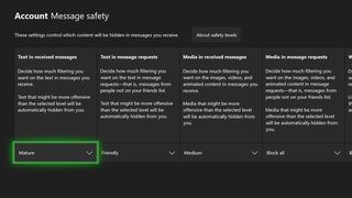 Xbox Message Safety Settings
