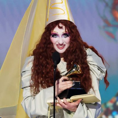 Chappell Roan accepts the award for Best New Artist at the 2025 Grammys.